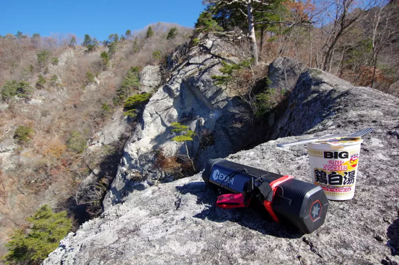 九十九谷の岩壁の到達地点