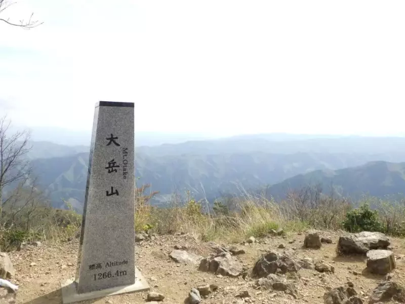 大岳山、山頂、標識