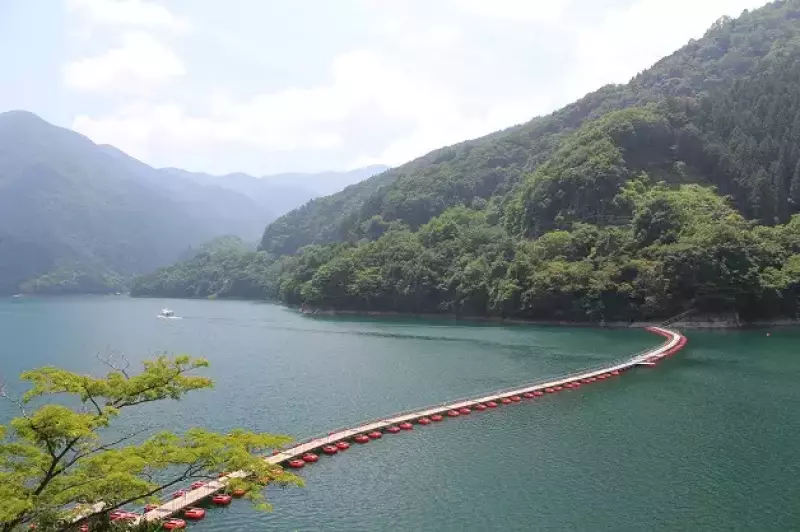 小河内神社 ドラム缶橋