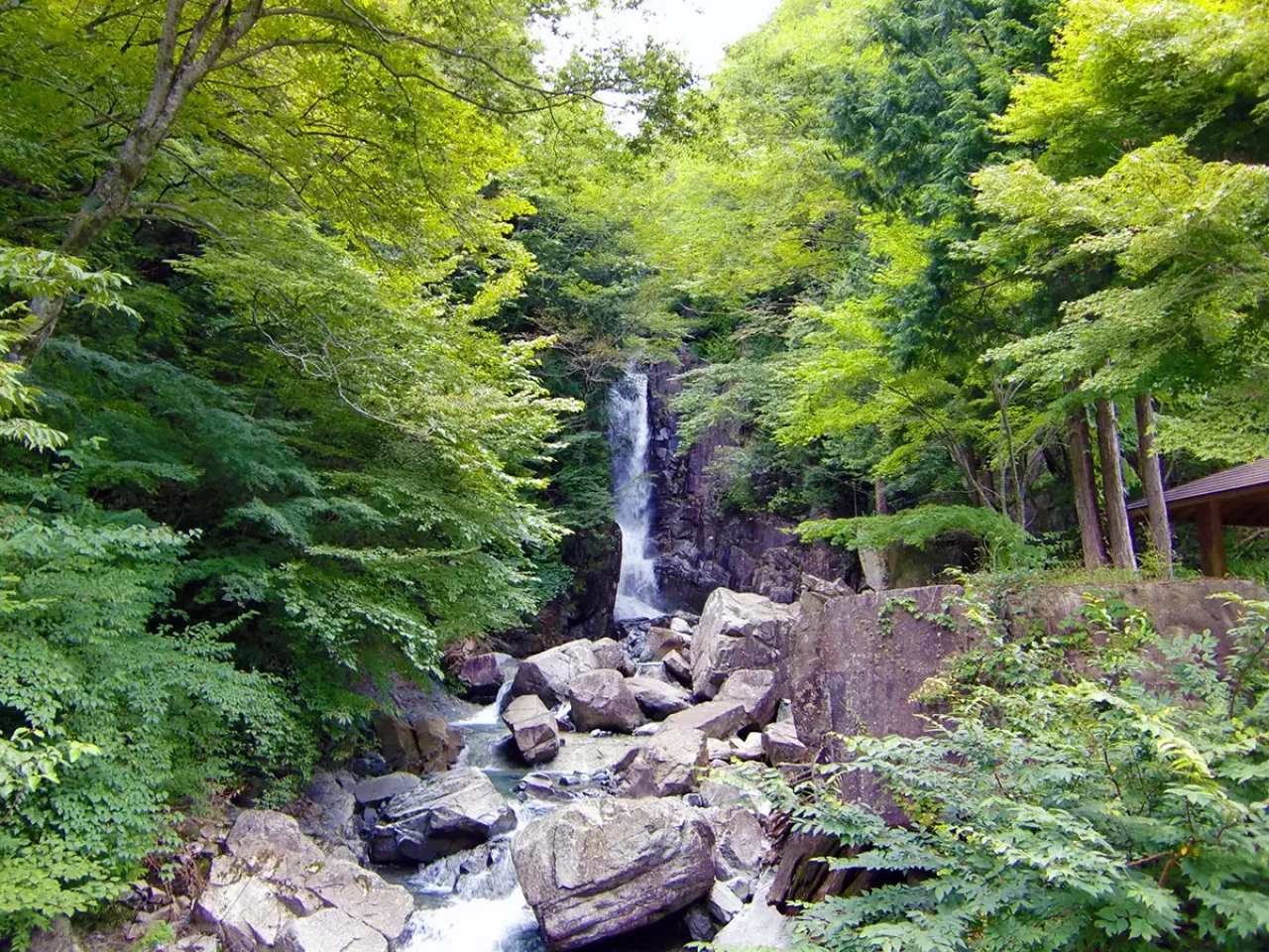 川上林道より徒歩数分 銅穴の滝
