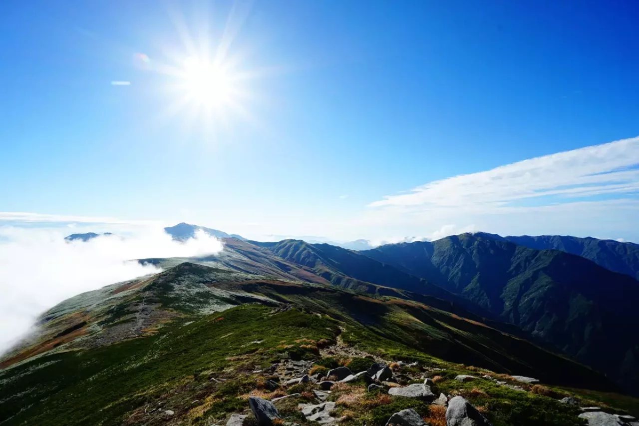 飯豊山頂からの景色