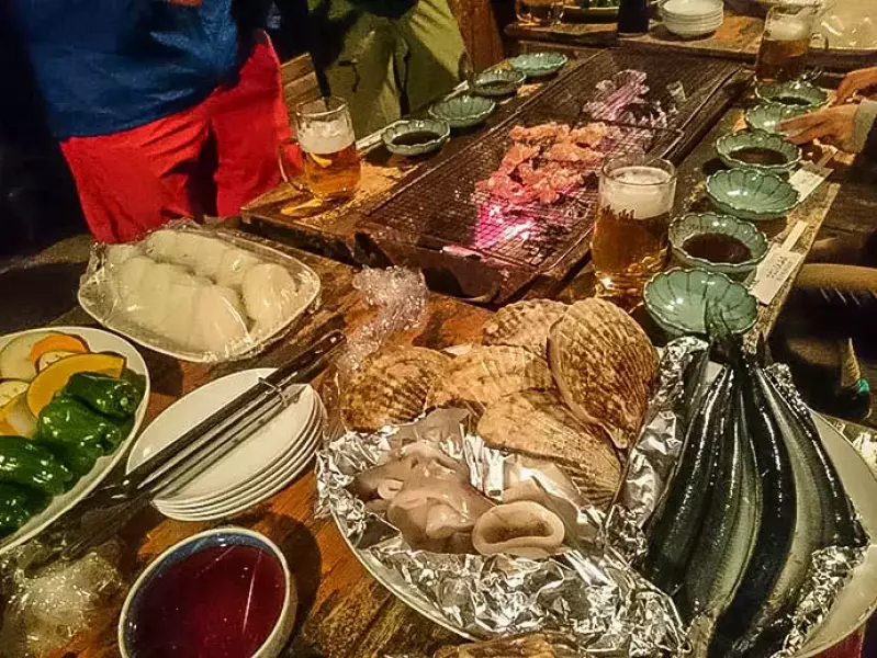 七時雨山でバーベキュー